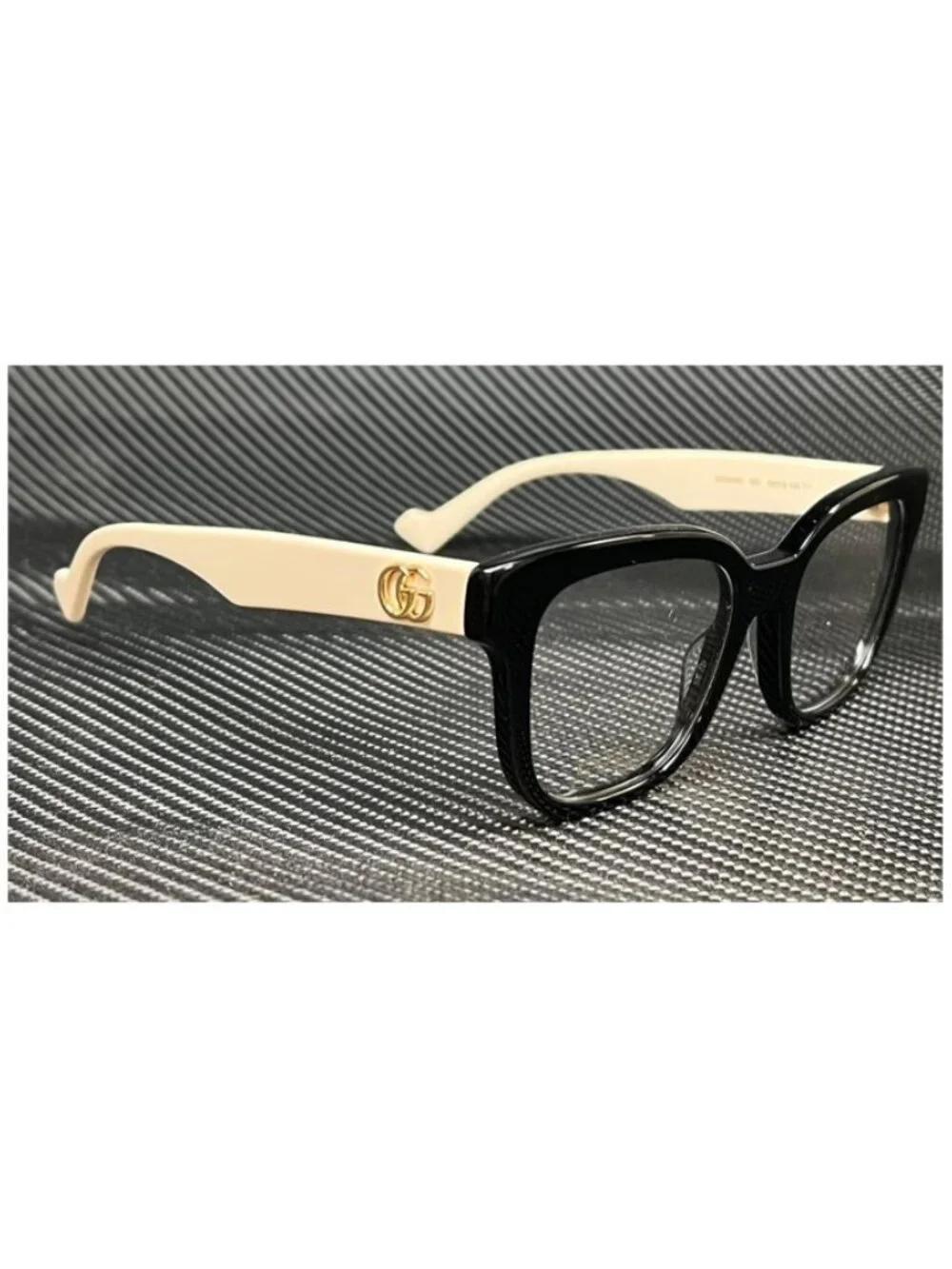 New Gucci Women  Black White Eyeglasses  49- 18- 140